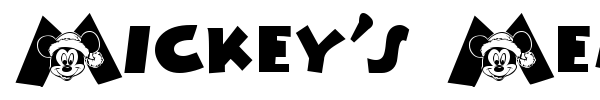 Mickey's Merry Christmas font preview